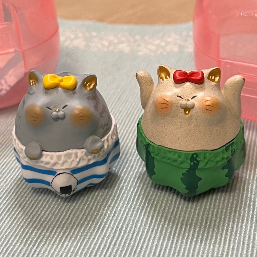Benelic Nyanke no Danran Cat Mini Figures Set Watermelon Onigiri
